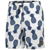 Short de bain Notre Dame Fighting Irish Pineapple Colosseum Homme Blanc/Marine