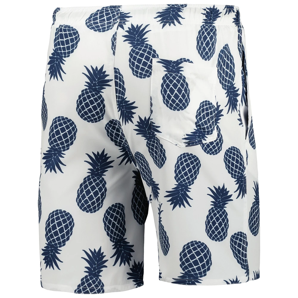 Men's Colosseum White/Navy Notre Dame Fighting Irish Pineapple Swim Shorts