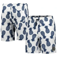 Men's Colosseum White/Navy Notre Dame Fighting Irish Pineapple Swim Shorts