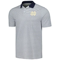 Men's Colosseum White/Navy Notre Dame Fighting Irish Print Stripe Polo