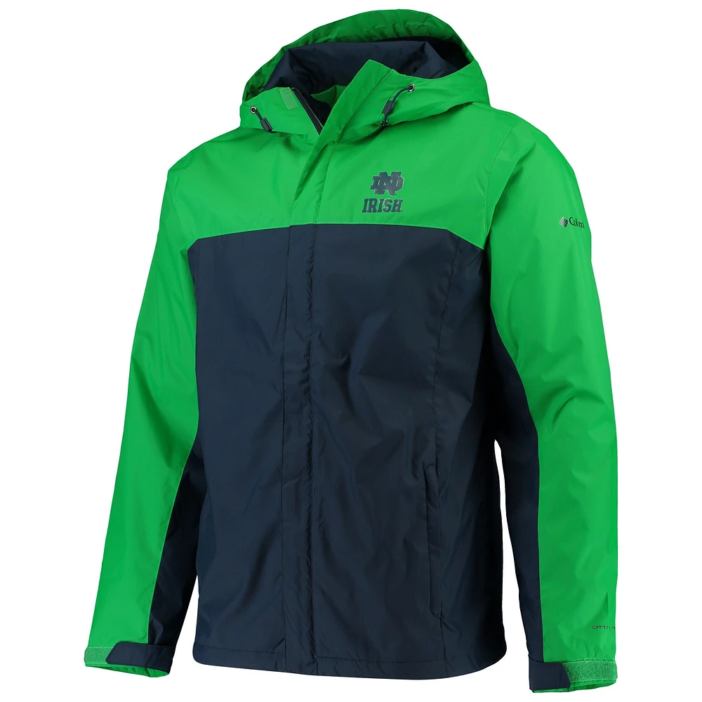 Veste à glissière pleine longueur Columbia Green/Navy Notre Dame Fighting Irish Glennaker Storm pour homme