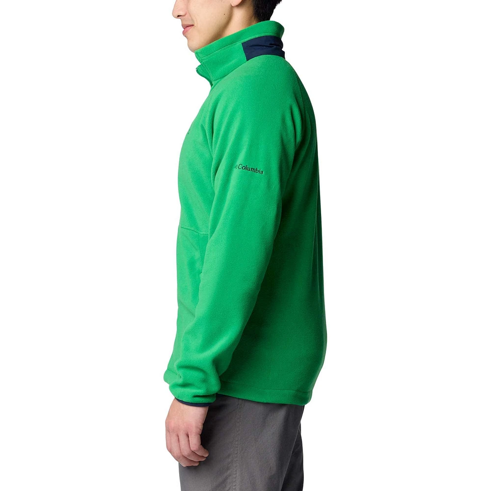 Veste polaire Columbia verte Notre Dame Fighting Irish Flanker IV pour homme avec fermeture éclair intégrale Raglan