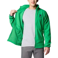 Veste polaire Columbia verte Notre Dame Fighting Irish Flanker IV pour homme avec fermeture éclair intégrale Raglan