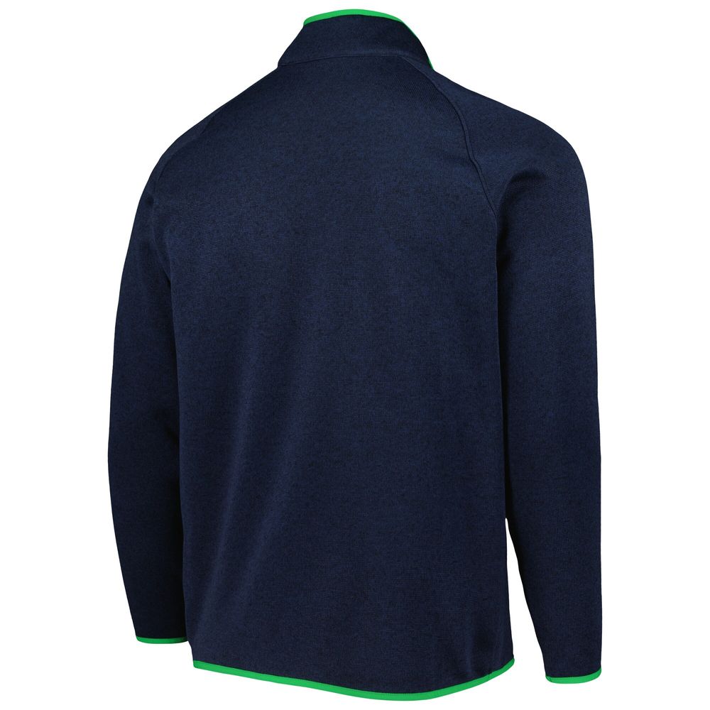 Men's Columbia Navy Notre Dame Fighting Irish Canyon Point Omni-Shield Raglan Half-Zip Pullover Top