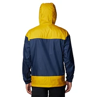 Men's Columbia Navy Notre Dame Fighting Irish Flash Challenger Omni-Shade Full-Zip Windbreaker Hoodie Jacket