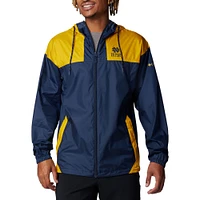 Veste à capuche coupe-vent entièrement zippée Columbia Navy Notre Dame Fighting Irish Flash Challenger Omni-Shade pour hommes