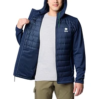 Men's Columbia  Navy Notre Dame Fighting Irish Out-Shield Hybrid Full-Zip Hoodie Jacket