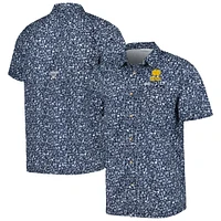 Chemise boutonnée Columbia Navy Notre Dame Fighting Irish Super Slack Tide Omni-Shade Team pour homme