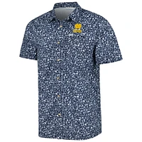 Chemise boutonnée Columbia Navy Notre Dame Fighting Irish Super Slack Tide Omni-Shade Team pour homme