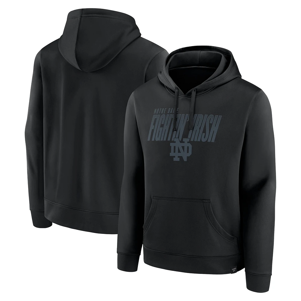 Men's Fanatics Black Notre Dame Fighting Irish Blackout Pullover Hoodie