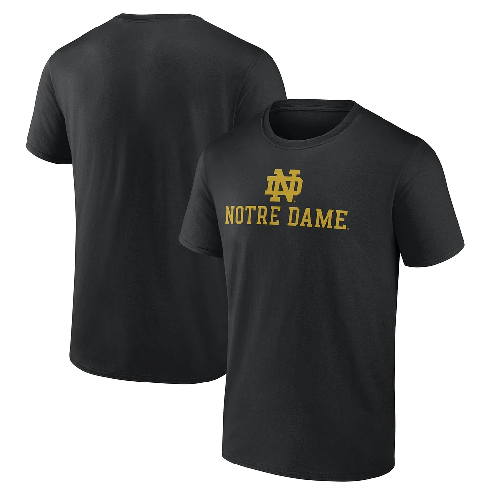 Men's Fanatics Black Notre Dame Fighting Irish Team Lockup T-Shirt