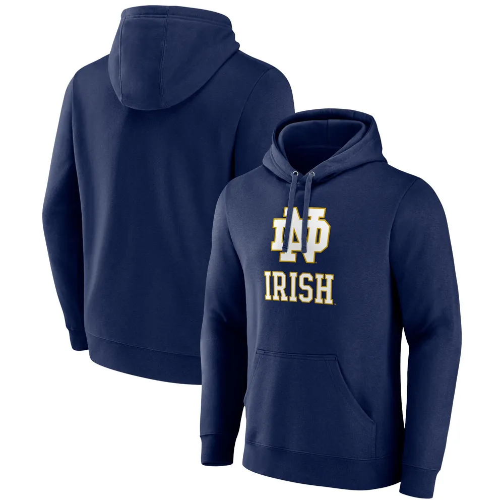 Mens Mitchell & Ness CREAM Notre Dame Fighting Irish NCAA CHAINSTITCH  HEAVYWEIGHT HOODIE