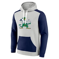 Men's Fanatics  Gray/Navy Notre Dame Fighting Irish Primary Arctic Fleece Pullover Hoodie