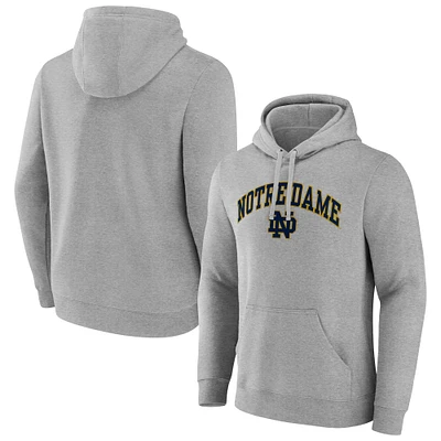 Men's Fanatics  Gray Notre Dame Fighting Irish Arched Logo Fleece Pullover Hoodie