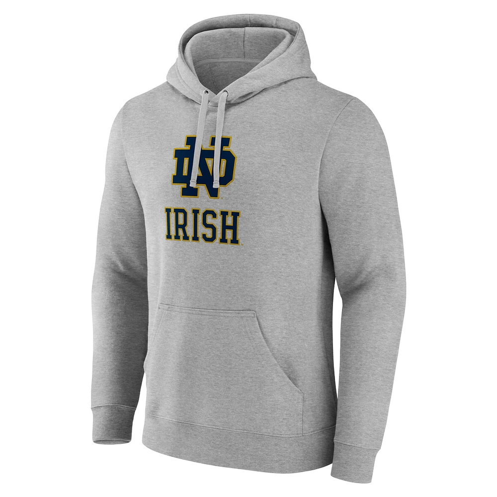 Men's Fanatics Gray Notre Dame Fighting Irish Fleece Pullover Hoodie