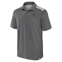 Men's Fanatics Gray Notre Dame Fighting Irish Iconic Brushed Blocked Polo