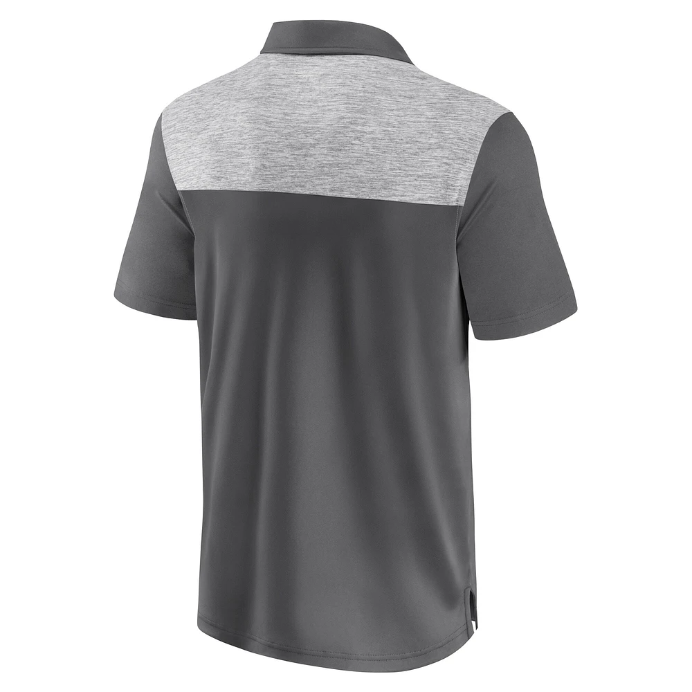 Men's Fanatics Gray Notre Dame Fighting Irish Iconic Brushed Blocked Polo
