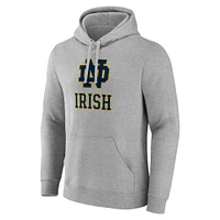 Men's Fanatics  Gray Notre Dame Fighting Irish Primary Logo Pullover Hoodie