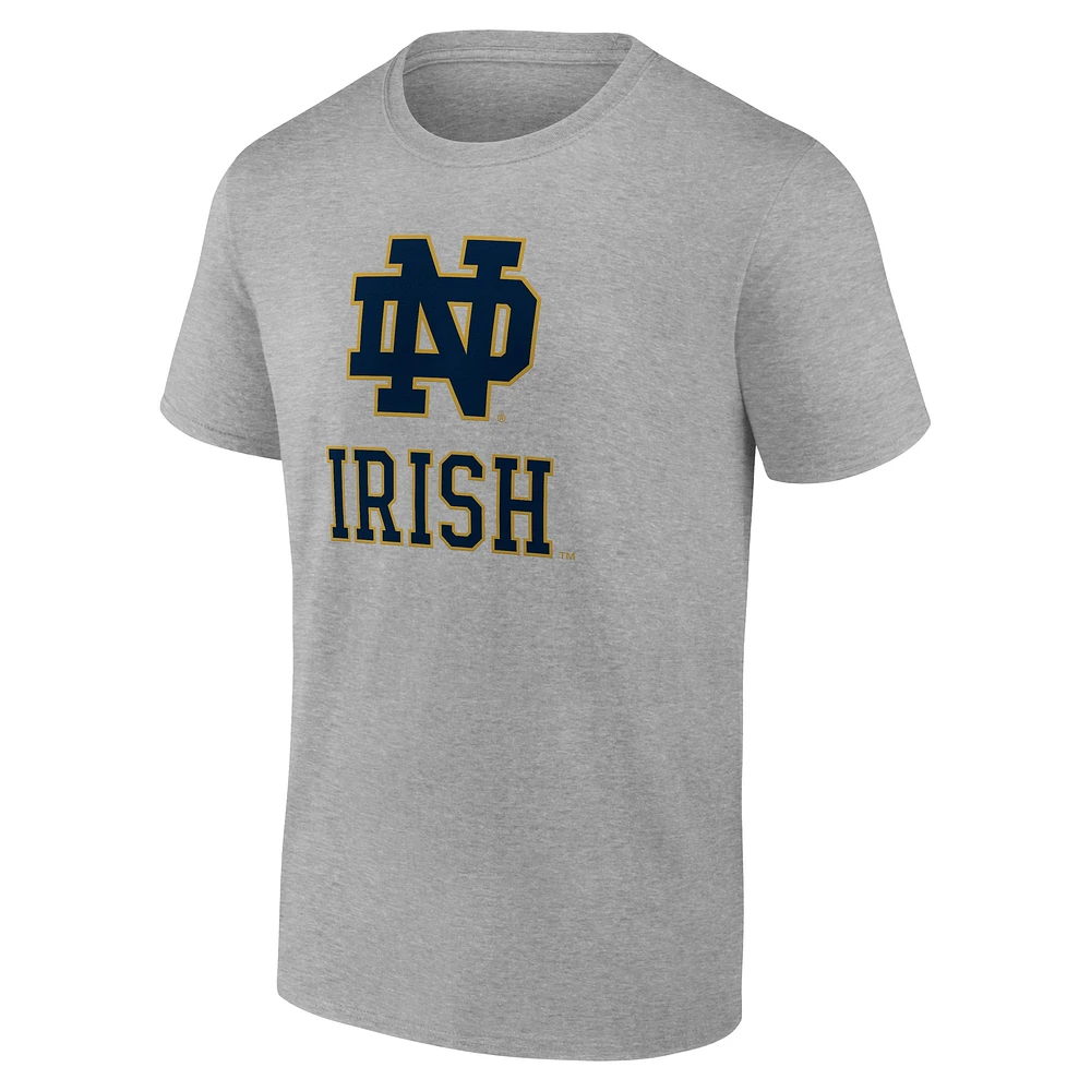 T-shirt gris avec logo principal des Fighting Irish de Notre Dame Fanatics pour hommes