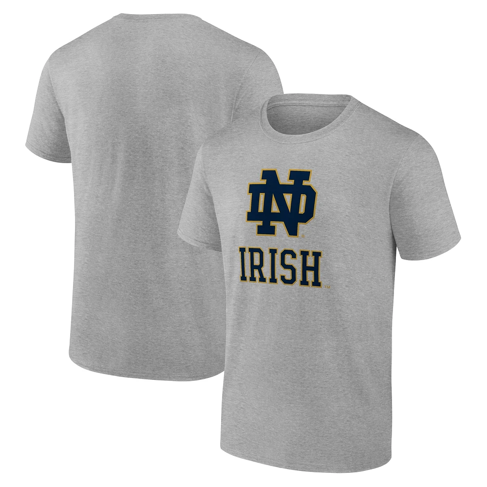 T-shirt gris avec logo principal des Fighting Irish de Notre Dame Fanatics pour hommes