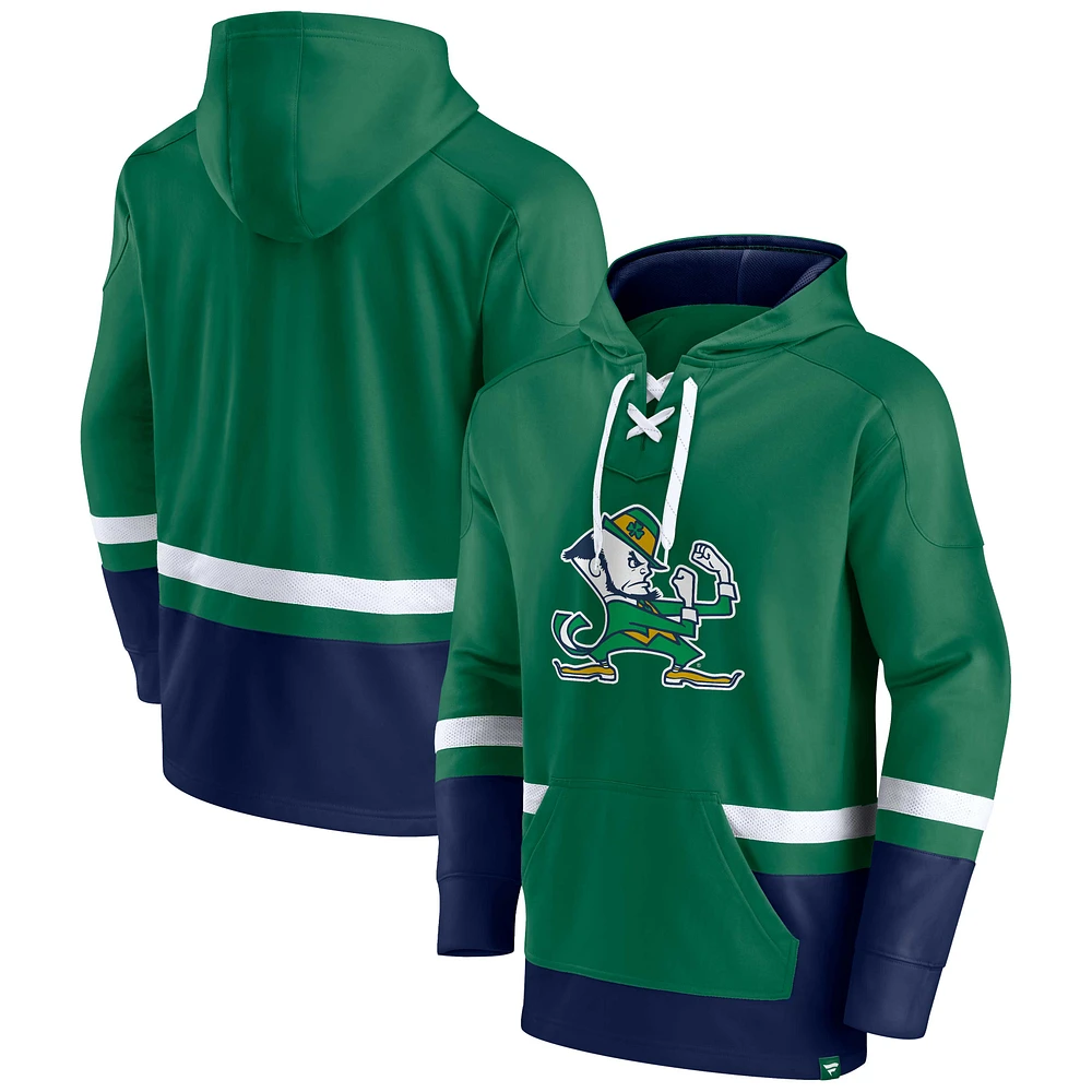 Sweat à capuche vert Fanatics pour hommes Notre Dame Fighting Irish First Battle