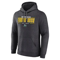 Men's Fanatics  Heather Charcoal Notre Dame Fighting Irish Horizontal Block Fleece Pullover Hoodie