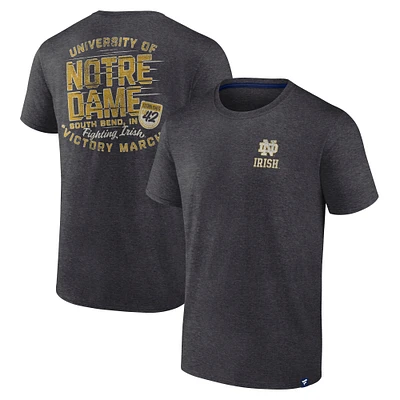 T-shirt emblématique Fanatics Heather Charcoal pour homme de Notre Dame Fighting Irish