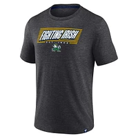 T-shirt Off Stack Fanatics Heather Anthracite pour hommes de Notre Dame Fighting Irish