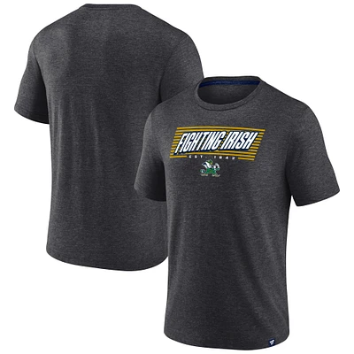 T-shirt Off Stack Fanatics Heather Anthracite pour hommes de Notre Dame Fighting Irish
