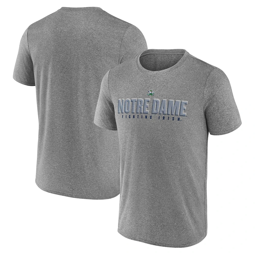 Men's Fanatics Heather Gray Notre Dame Fighting Irish Iconic Hardball T-Shirt