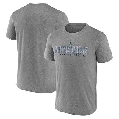 T-shirt emblématique de Hardball Fanatics Heather Grey pour hommes Notre Dame Fighting Irish