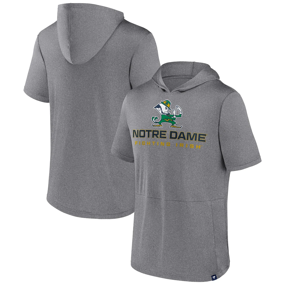 T-shirt à capuche Fanatics Heather Grey Notre Dame Fighting Irish Modern Stack pour hommes