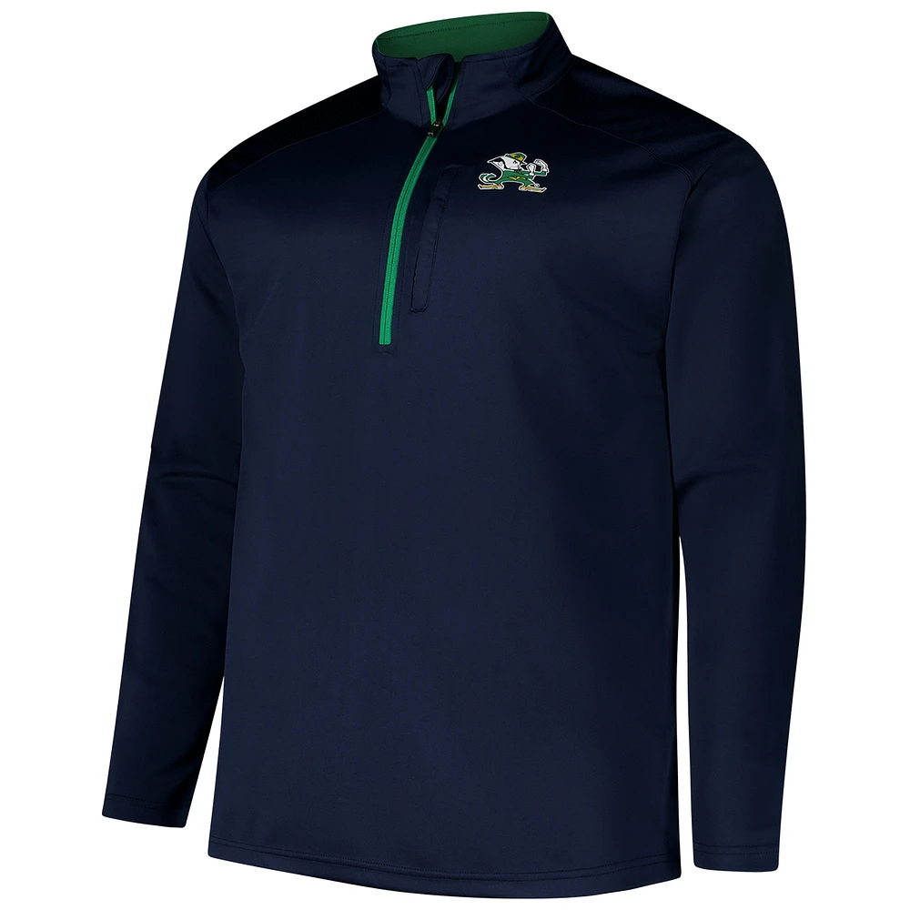 Men's Fanatics Navy Notre Dame Fighting Irish Big & Tall Defender Quarter-Zip Top