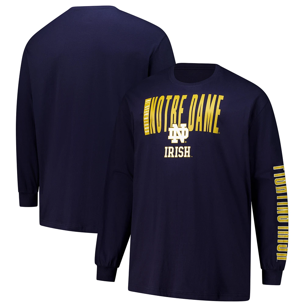 Men's Fanatics  Navy Notre Dame Fighting Irish Big & Tall Vision Long Sleeve T-Shirt