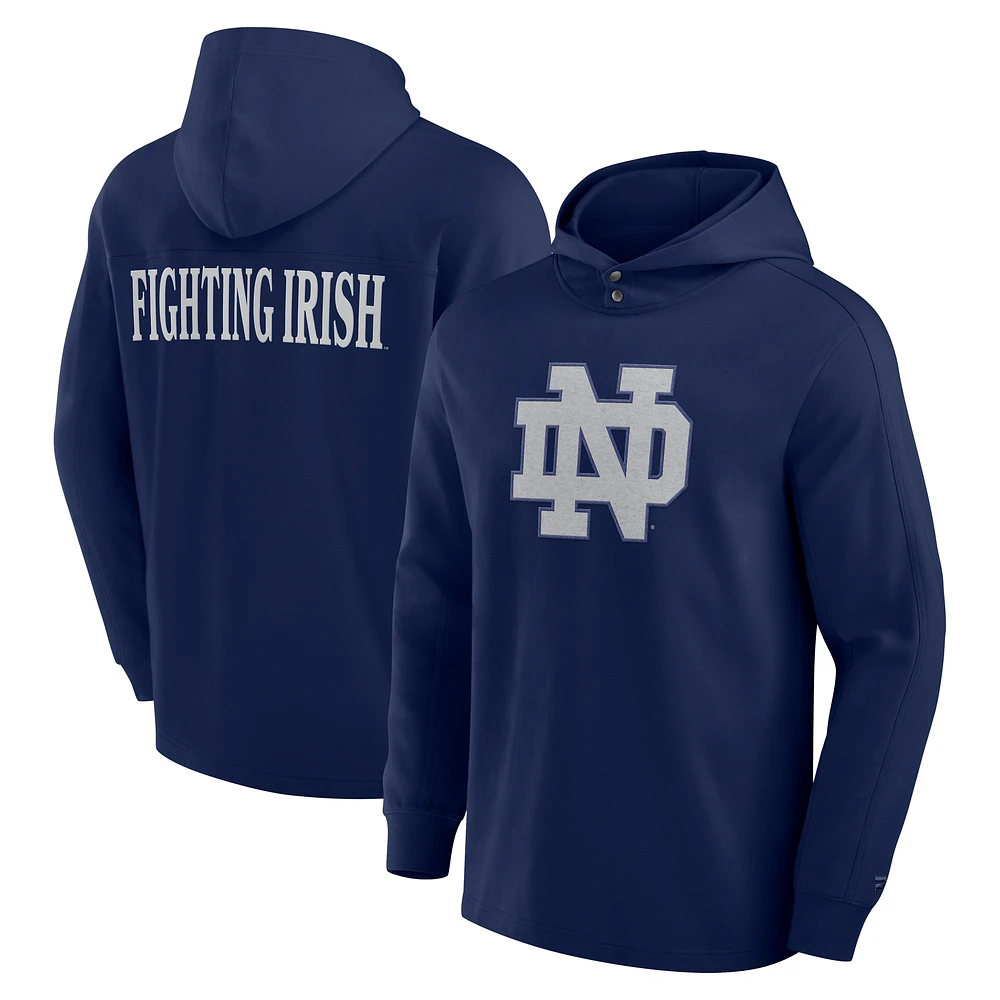 Men's Fanatics Navy Notre Dame Fighting Irish Blaze Tri-Blend Pullover Hoodie