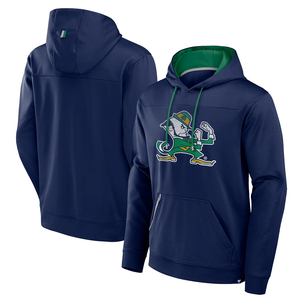 Sweat à capuche pois délavé bleu marine pour homme Fanatics Notre Dame Fighting Irish Defender