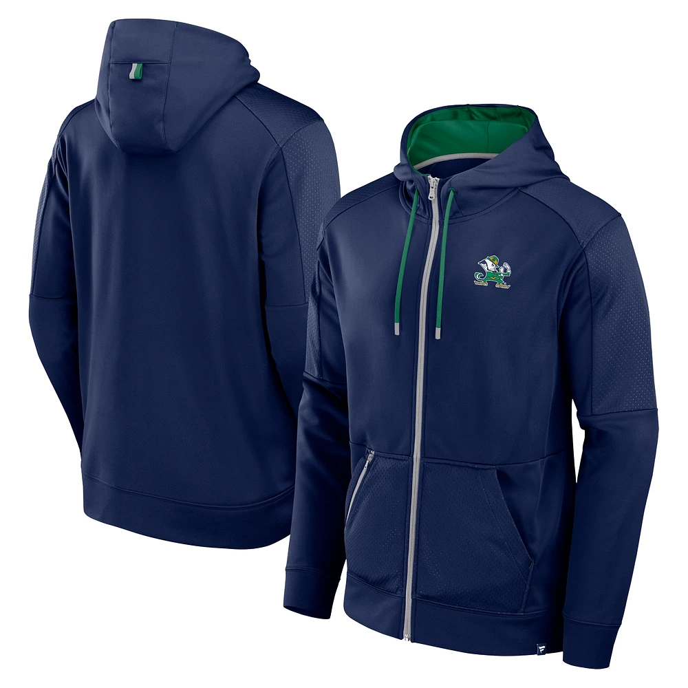 Men's Fanatics Navy Notre Dame Fighting Irish Defender Full-Zip Hoodie