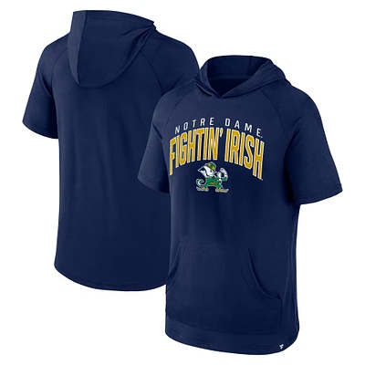 T-shirt à capuche manches courtes et raglan Double Arch de Notre Dame Fighting Irish pour homme Fanatics Navy