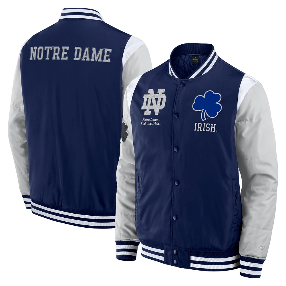 Veste à boutons-pression intégrale Elements Elite de Notre Dame Fighting Irish pour homme la marque Fanatics bleu marine