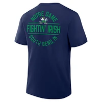 T-shirt Fanatics bleu marine pour homme de Notre Dame Fighting Irish Fastbreak