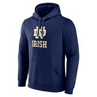 Sweat à capuche en polaire bleu marine Fanatics pour homme de Notre Dame Fighting Irish