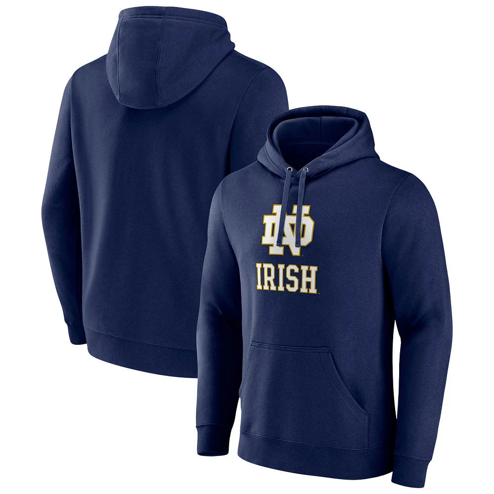 Sweat à capuche en polaire bleu marine Fanatics pour homme de Notre Dame Fighting Irish