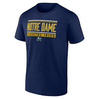 T-shirt à rayures et blocs pour hommes Fanatics Navy Notre Dame Fighting Irish Fundamentals