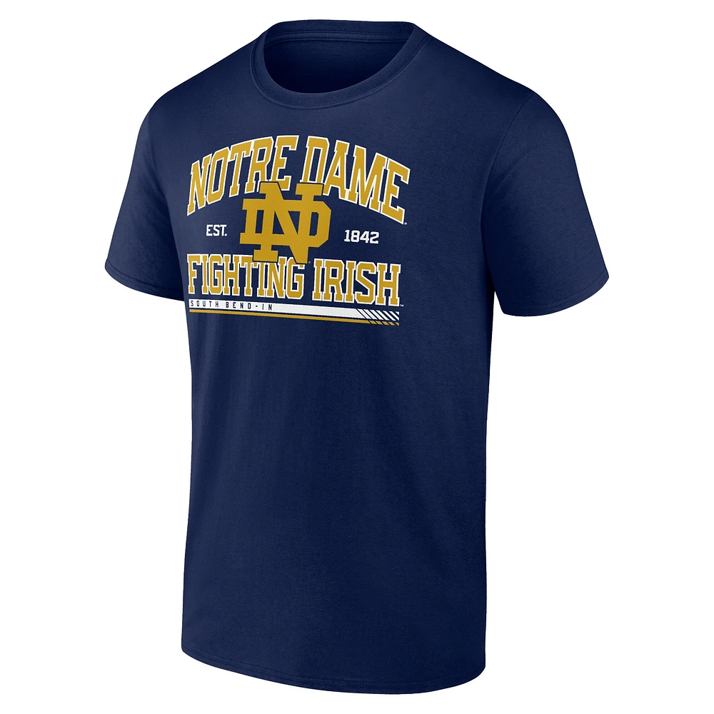 T-shirt Fanatics Navy Notre Dame Fighting Irish Modern Stack pour hommes