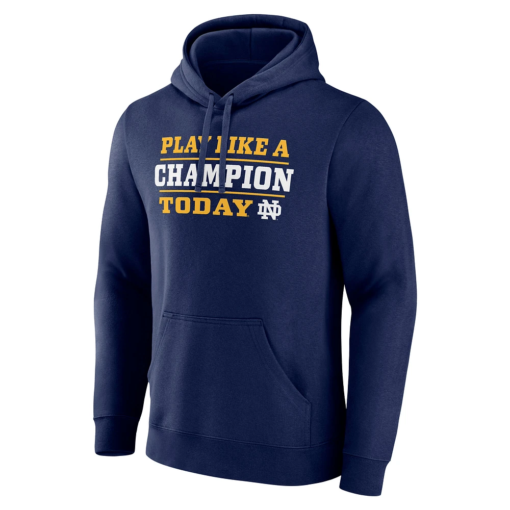 Men's Fanatics Navy Notre Dame Fighting Irish Play Like A Champion Today Pullover Hoodie