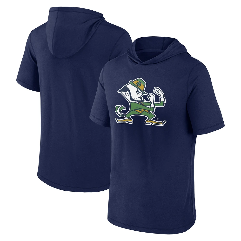 T-shirt à capuche avec logo principal irlandais Fanatics Navy Notre Dame Fighting Irish pour hommes