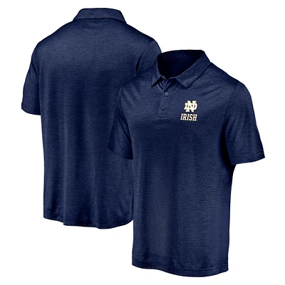 Polo rayé bleu marine avec logo principal de Notre Dame Fighting Irish pour homme