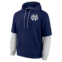 Men's Fanatics Navy Notre Dame Fighting Irish Sleek Pullover Hoodie