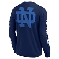 T-shirt à manches longues pour homme Fanatics Navy Notre Dame Fighting Irish Strive