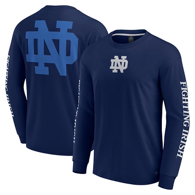 T-shirt à manches longues pour homme Fanatics Navy Notre Dame Fighting Irish Strive